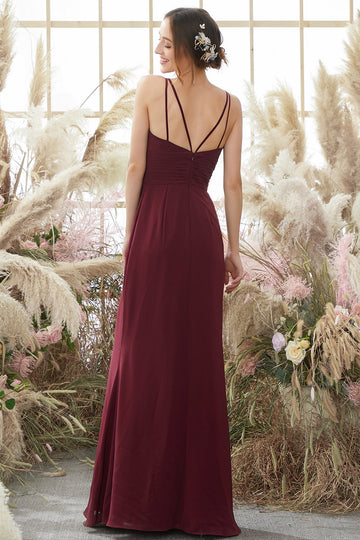 Robe de demoiselle d'honneur Bourgogne mousseline